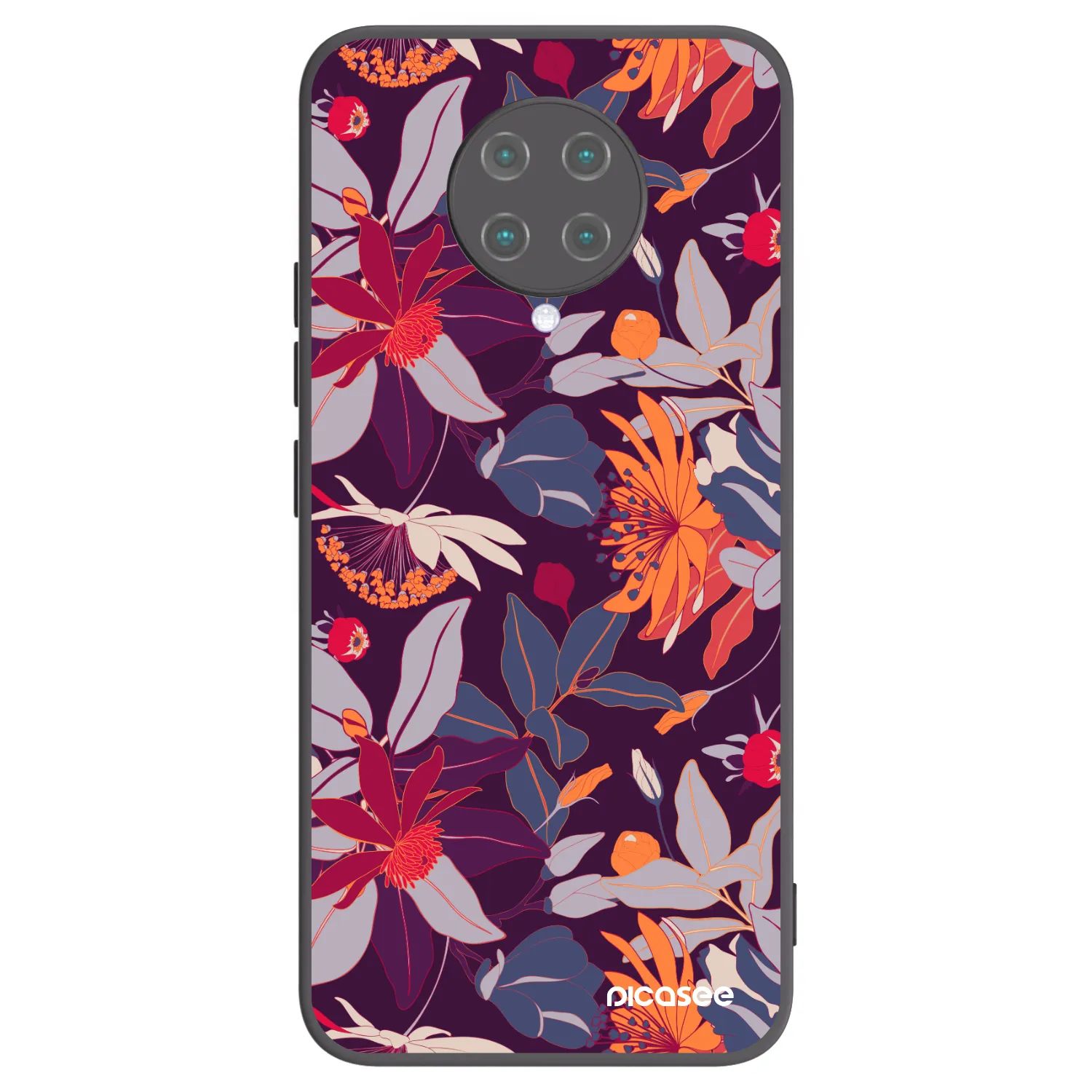Picasee silikonový černý obal pro Xiaomi Poco F2 Pro - Purple Leaf