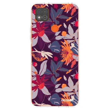 Picasee silikonový průhledný obal pro Xiaomi Redmi 9C - Purple Leaf