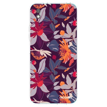Picasee silikonový černý obal pro Xiaomi Redmi 9A - Purple Leaf