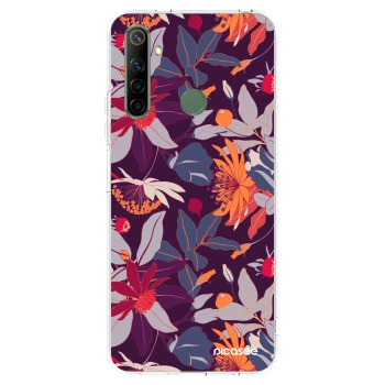 Picasee silikonový průhledný obal pro Realme 6i - Purple Leaf