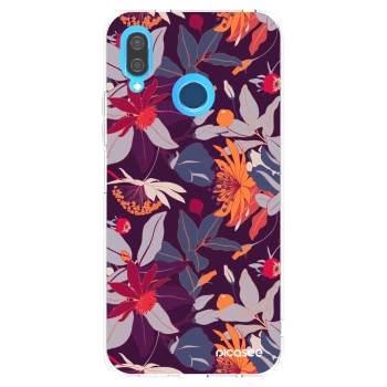 Picasee silikonový průhledný obal pro Huawei P20 Lite - Purple Leaf