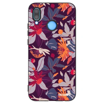 Picasee silikonový černý obal pro Huawei P20 Lite - Purple Leaf