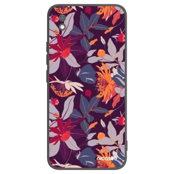 Picasee silikonový černý obal pro Xiaomi Redmi 9AT - Purple Leaf