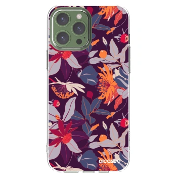 Picasee silikonový průhledný obal pro Apple iPhone 13 Pro Max - Purple Leaf