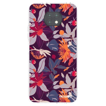 Picasee silikonový průhledný obal pro Xiaomi Redmi Note 9T - Purple Leaf