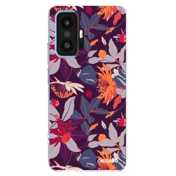Picasee silikonový průhledný obal pro Xiaomi 11T Pro - Purple Leaf