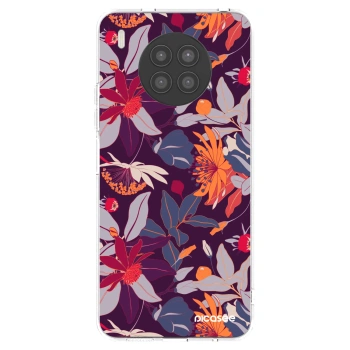 Picasee silikonový průhledný obal pro Huawei Nova 8i - Purple Leaf