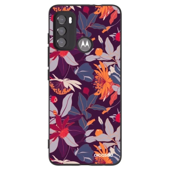 Picasee silikonový černý obal pro Motorola Moto G60 - Purple Leaf