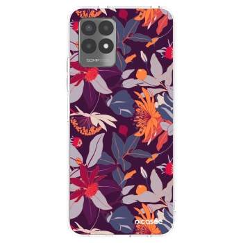 Picasee silikonový průhledný obal pro Realme 8i - Purple Leaf