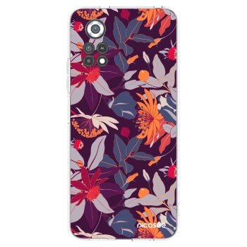 Picasee silikonový průhledný obal pro Xiaomi Poco X4 Pro 5G - Purple Leaf