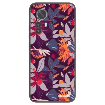 Picasee silikonový černý obal pro Xiaomi 12 Pro - Purple Leaf