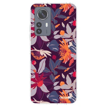 Picasee silikonový průhledný obal pro Xiaomi 12 Pro - Purple Leaf