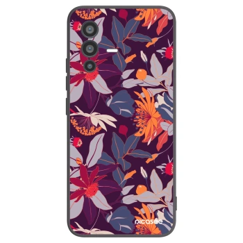 Picasee silikonový černý obal pro Vivo V23 5G - Purple Leaf