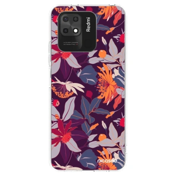 Picasee silikonový průhledný obal pro Xiaomi Redmi 10C - Purple Leaf