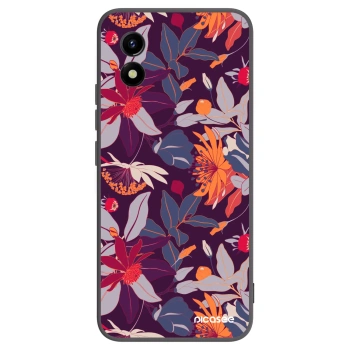 Picasee silikonový černý obal pro Vivo Y01 - Purple Leaf