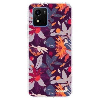 Picasee silikonový průhledný obal pro Vivo Y01 - Purple Leaf