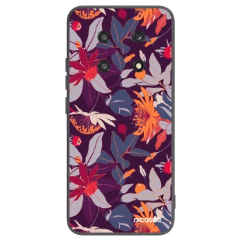 Picasee silikonový černý obal pro Honor Magic4 Lite 5G - Purple Leaf