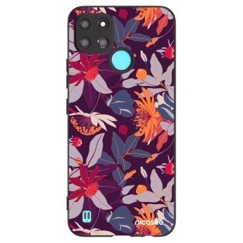 Picasee silikonový černý obal pro Realme C21Y - Purple Leaf
