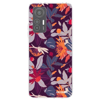 Picasee silikonový průhledný obal pro Xiaomi 12 Lite - Purple Leaf