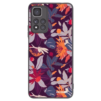 Picasee silikonový černý obal pro Xiaomi Redmi Note 11 Pro+ 5G - Purple Leaf
