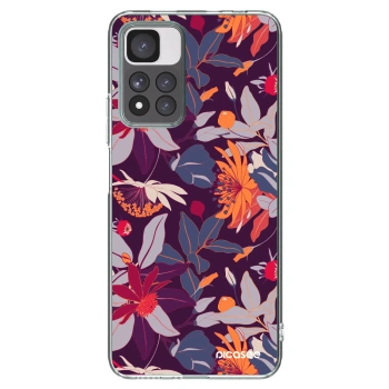 Picasee silikonový průhledný obal pro Xiaomi Redmi Note 11 Pro+ 5G - Purple Leaf