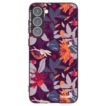 Picasee silikonový černý obal pro Samsung Galaxy S23+ 5G - Purple Leaf