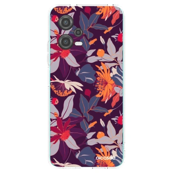 Picasee silikonový průhledný obal pro Xiaomi Poco X5 - Purple Leaf