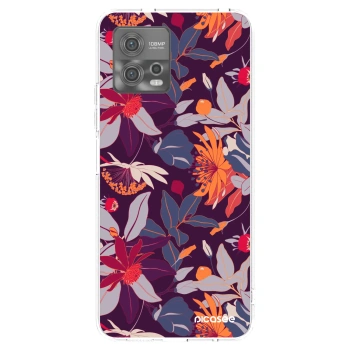 Picasee silikonový průhledný obal pro Motorola Moto G72 - Purple Leaf