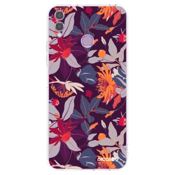 Picasee silikonový průhledný obal pro Honor 8X - Purple Leaf