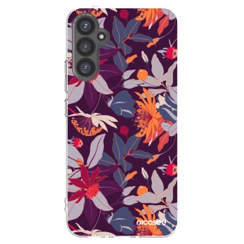 Picasee silikonový průhledný obal pro Samsung Galaxy A34 5G A346B - Purple Leaf