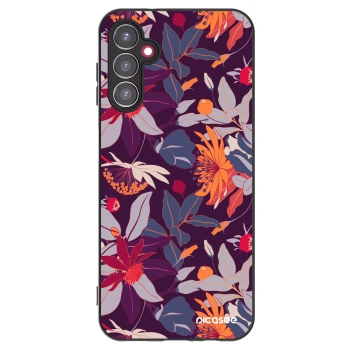 Picasee silikonový černý obal pro Samsung Galaxy A14 5G A146P - Purple Leaf