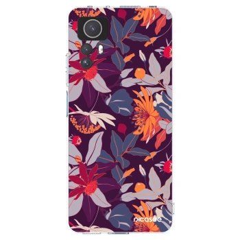 Picasee silikonový průhledný obal pro Xiaomi Redmi Note 12S - Purple Leaf