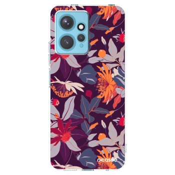 Picasee silikonový průhledný obal pro Xiaomi Redmi Note 12 4G - Purple Leaf