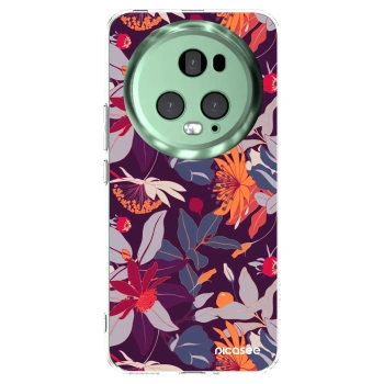 Picasee silikonový průhledný obal pro Honor Magic5 Pro - Purple Leaf