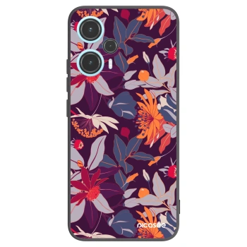 Picasee silikonový černý obal pro Xiaomi Poco F5 - Purple Leaf