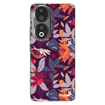 Picasee silikonový průhledný obal pro Honor 90 5G - Purple Leaf