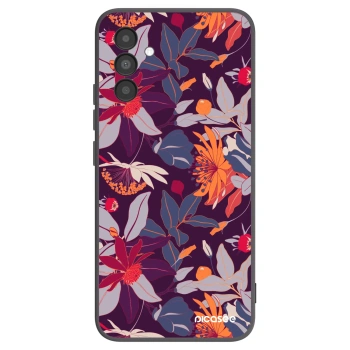 Picasee silikonový černý obal pro Samsung Galaxy A04s A047F - Purple Leaf