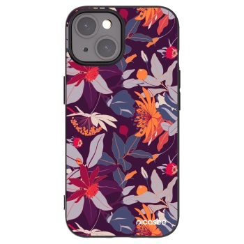 Picasee silikonový černý obal pro Apple iPhone 15 - Purple Leaf