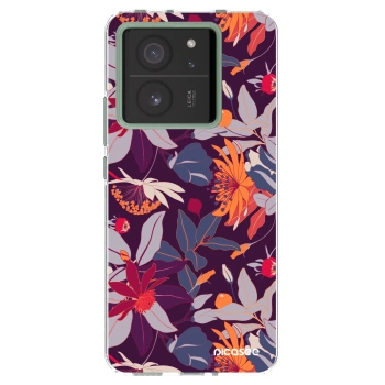 Picasee silikonový průhledný obal pro Xiaomi 13T - Purple Leaf
