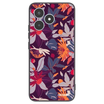 Picasee silikonový černý obal pro Realme C53 - Purple Leaf