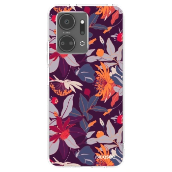 Picasee silikonový průhledný obal pro Honor X7a - Purple Leaf