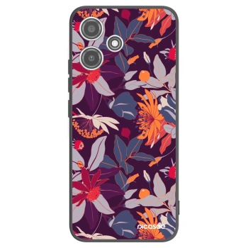 Picasee silikonový černý obal pro Xiaomi Redmi 12 5G - Purple Leaf