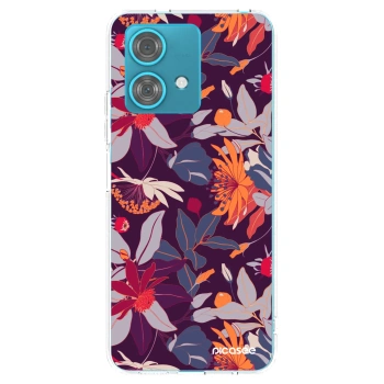 Picasee silikonový průhledný obal pro Motorola Edge 40 Neo - Purple Leaf