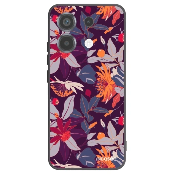Picasee silikonový černý obal pro Xiaomi Poco X6 - Purple Leaf