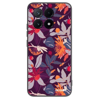 Picasee silikonový černý obal pro Xiaomi Poco X6 Pro - Purple Leaf