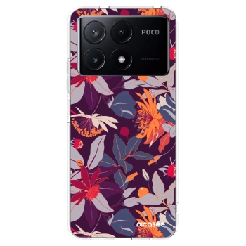 Picasee silikonový průhledný obal pro Xiaomi Poco X6 Pro - Purple Leaf