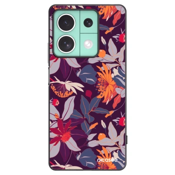 Picasee silikonový černý obal pro Xiaomi Redmi Note 13 5G - Purple Leaf