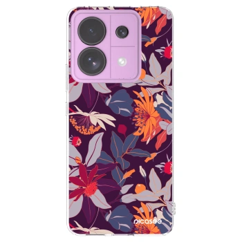 Picasee silikonový průhledný obal pro Xiaomi Redmi Note 13 Pro 5G - Purple Leaf