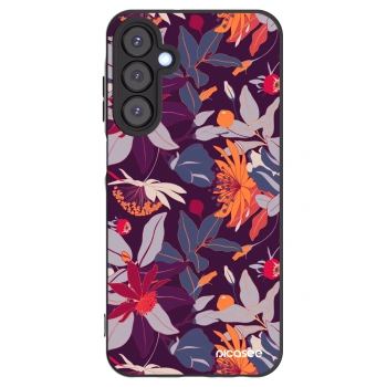 Picasee silikonový černý obal pro Samsung Galaxy A25 A256B 5G - Purple Leaf