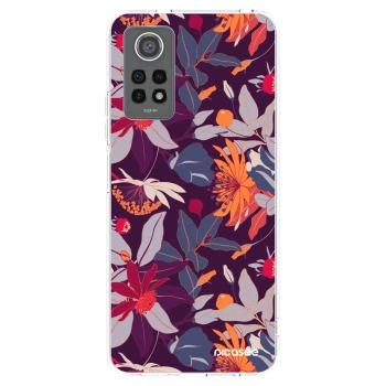 Picasee silikonový průhledný obal pro Xiaomi Redmi Note 12 Pro 4G - Purple Leaf